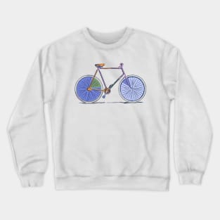 Bike in Purple Crewneck Sweatshirt